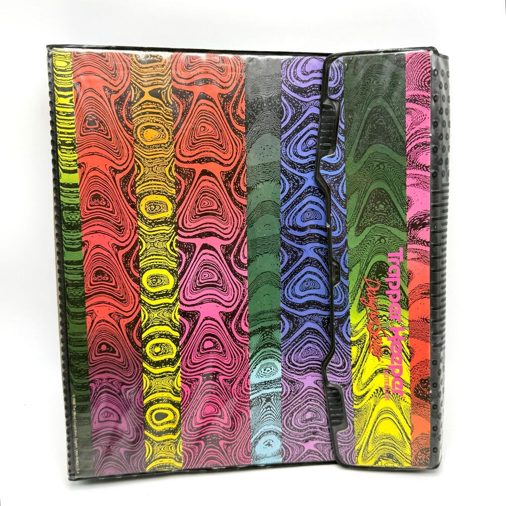 Trapper Keeper Designer Series 3 Ring Binder Multicolor Stripes Vintage 1989
